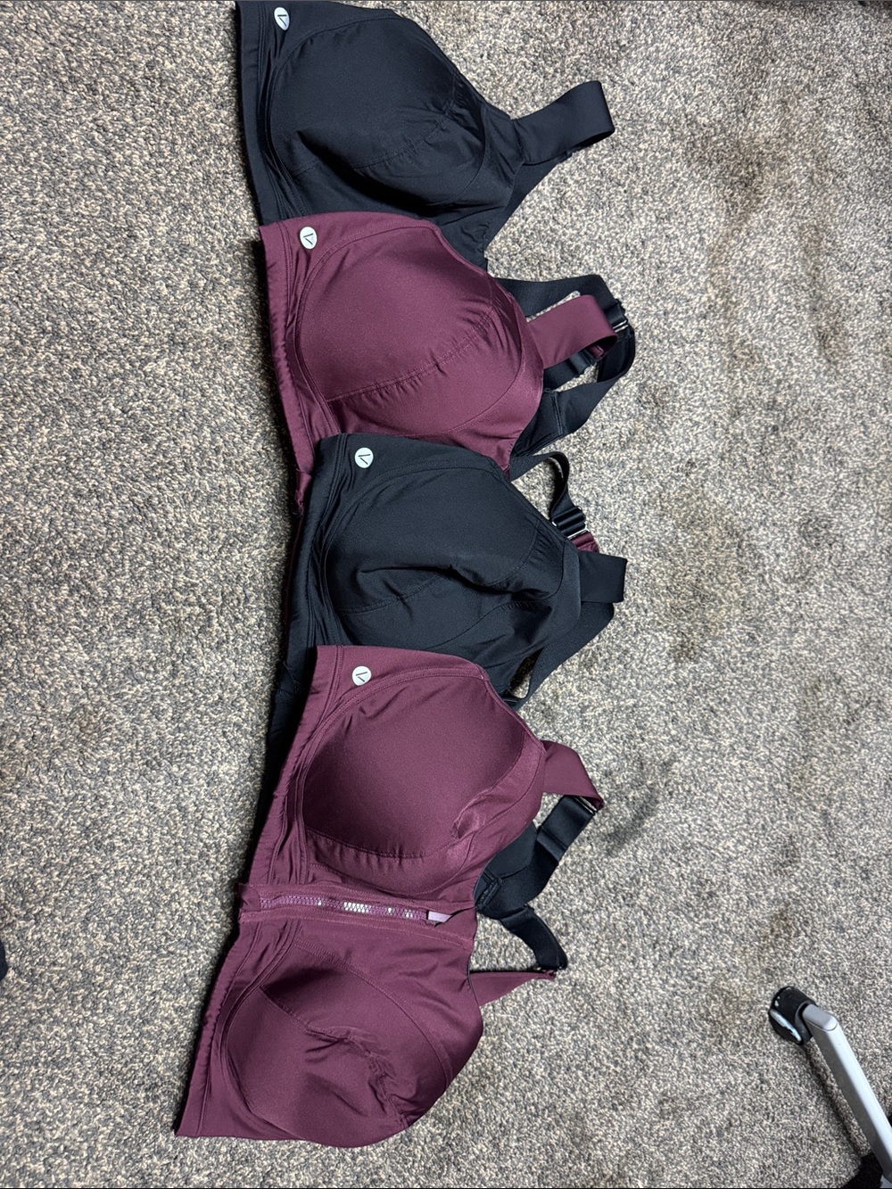 Livi 42F (3D) (DDD) High Support Sports Bra 2 Black & 2 Burgundy Lane Bryant